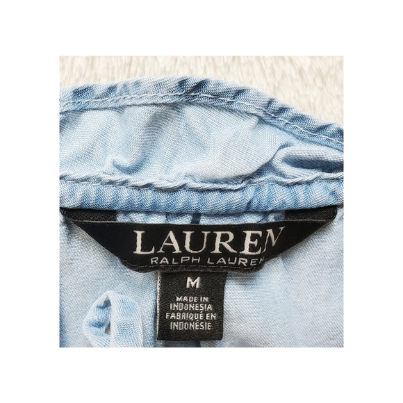Lauren Ralph lauren ruffle top Lyocell siz4 Medium - Picture 7 of 7